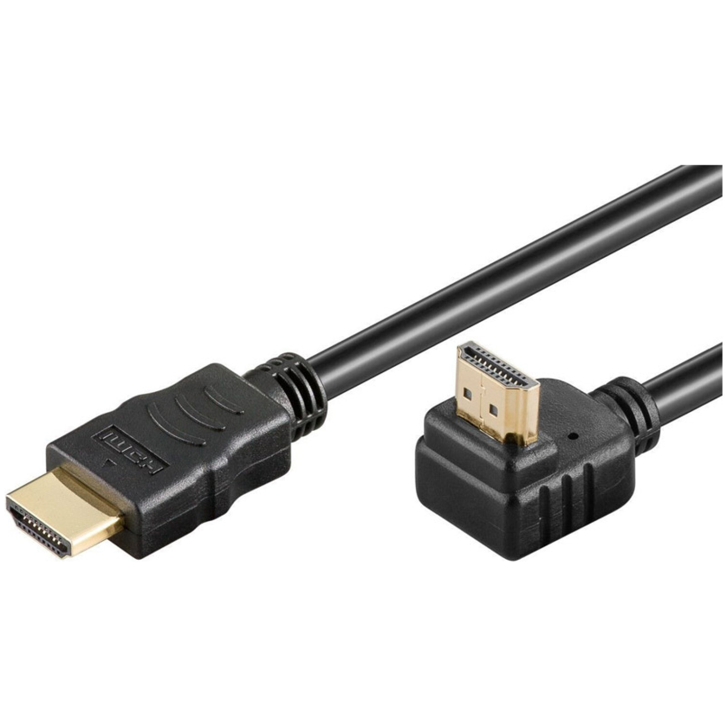 GOOBAY High Speed HDMI 90° z mrežno povezavo pozlačen 1