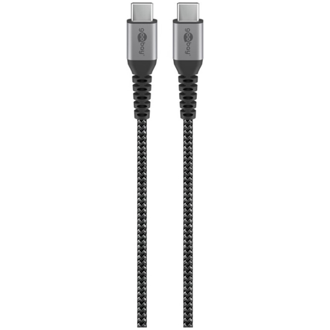 GOOBAY USB-C na USB-C 1m 60W črni napajalni in sync kabel