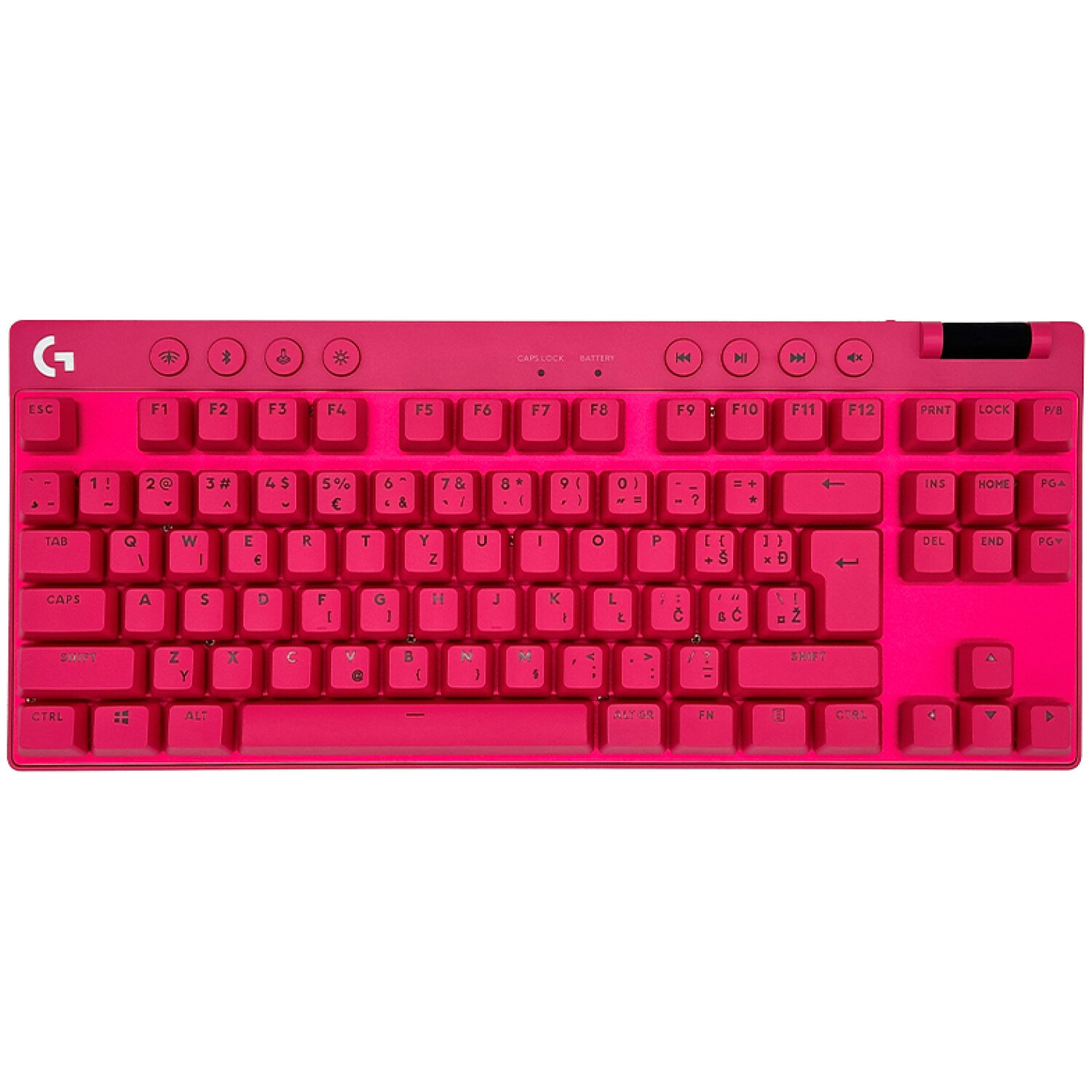 Gaming Tipkovnica brezžična Logitech G PRO X TKL LIGHTSPEED US | SLO gravura roza RGB (920-012159)