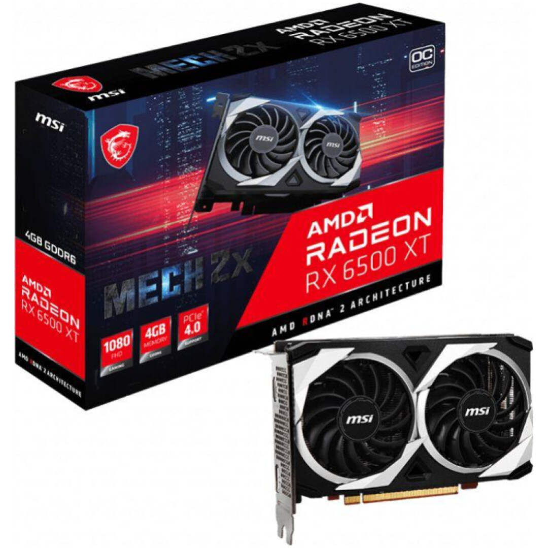 Grafična kartica AMD RX 6500XT MSI MECH 2X OC - 4GB GDDR6 | 1xDisplayport 1.4a 1xHDMI 2.1a (V508-003R)