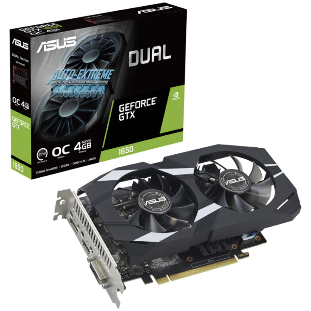 Grafična kartica nVidia GTX1650 Asus DUAL OC - 4GB GDDR5 (90YV0EZD-M0NA00)