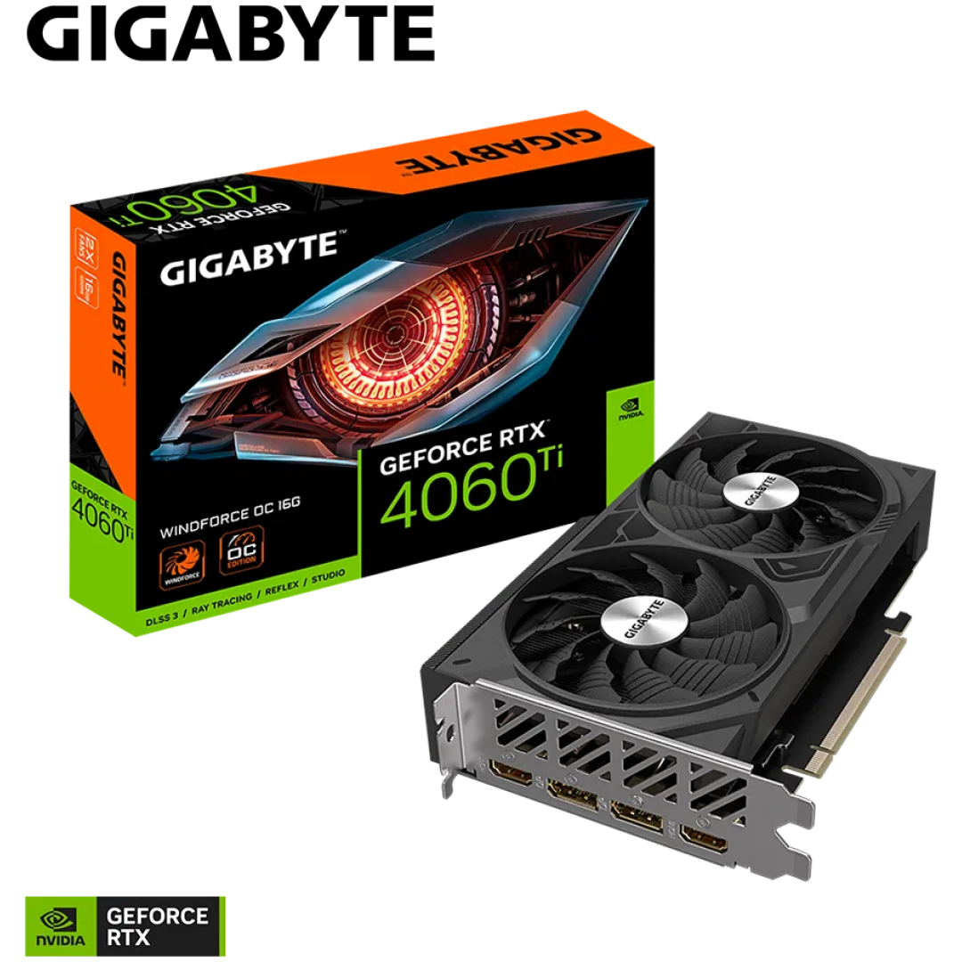 Grafična kartica nVidia RTX4060Ti GigaByte Windforce OC - 16GB GDDR6 (GV-N406TWF2OC-16GD)