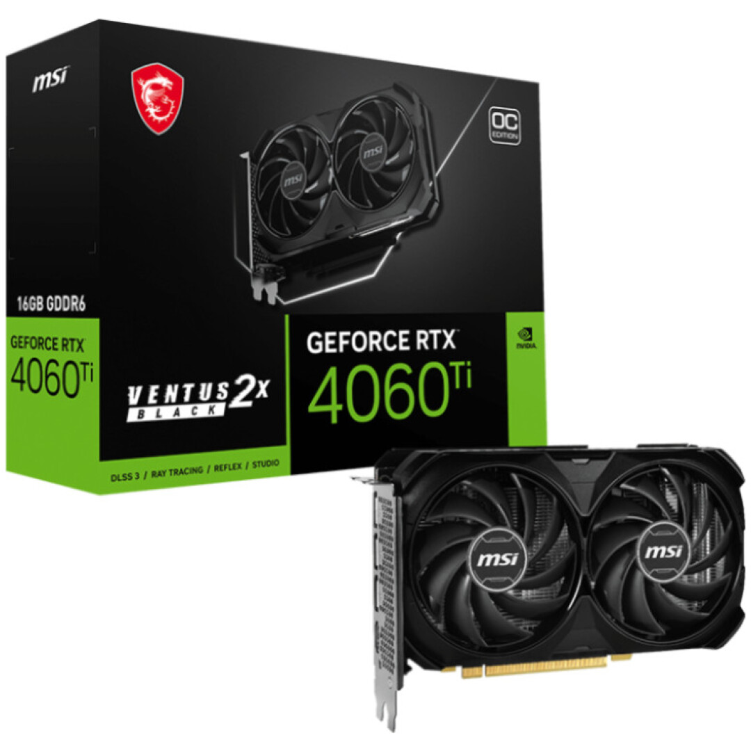 Grafična kartica nVidia RTX4060Ti MSI Ventus 2X Črna - 16GB GDDR6 (V517-005R)