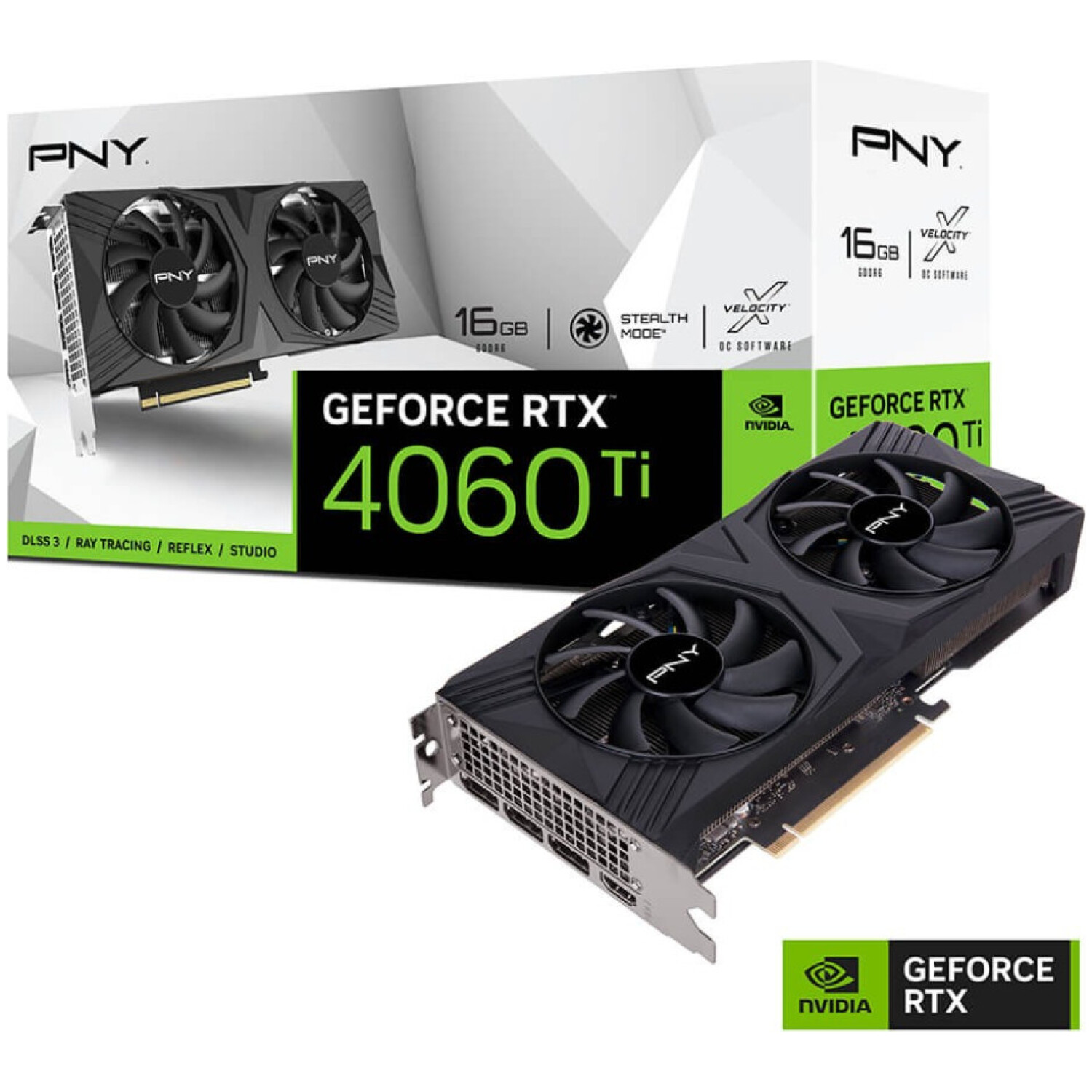 Grafična kartica nVidia RTX4060Ti PNY Verto Dual Fan Gaming - 16GB DDR6 (VCG4060T16DFXPB1)