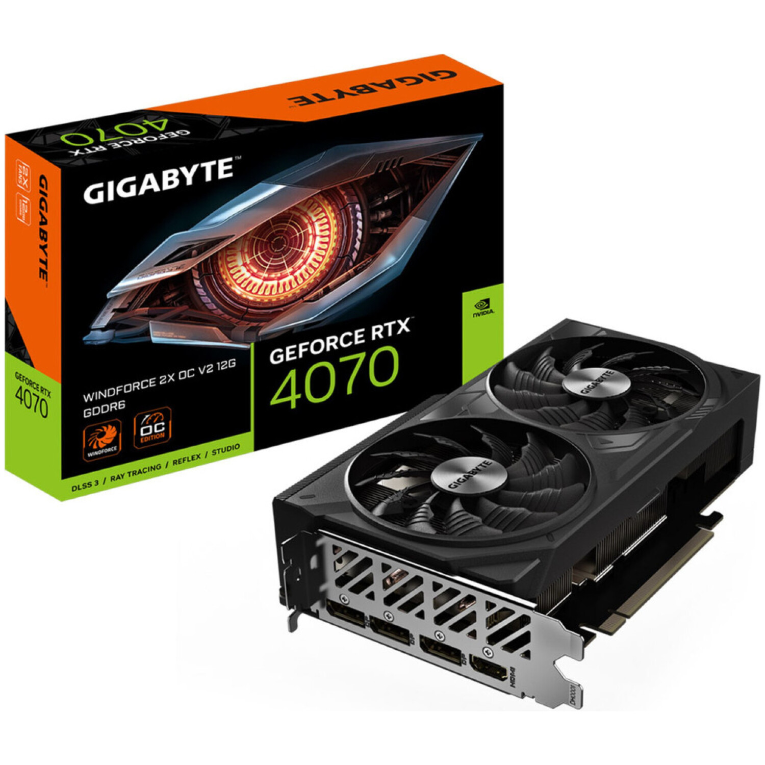 Grafična kartica nVidia RTX4070 GigaByte Windforce 2X OC - 12GB GDDR6 (GV-N4070WF2OCV2-12GD)