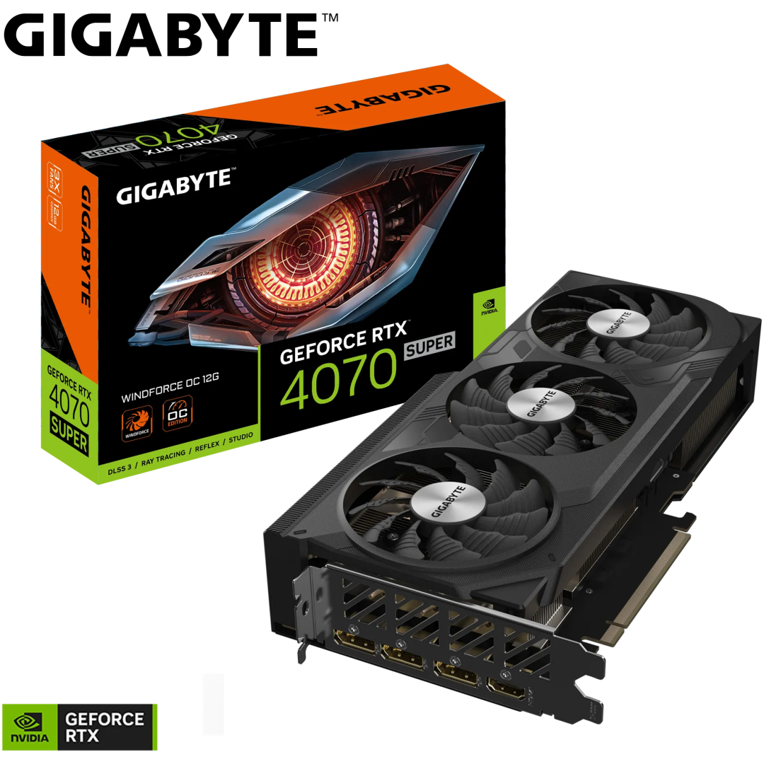 Grafična kartica nVidia RTX4070 Super GigaByte Windforce OC - 12GB GDDR6X (GV-N407SWF3OC-12GD)