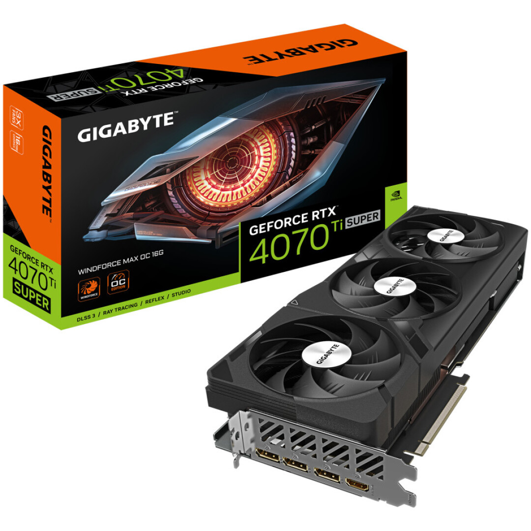 Grafična kartica nVidia RTX4070Ti Super GigaByte Windforce Max OC - 16GB GDDR6X (GV-N407TSWF3MAX OC-16GD)