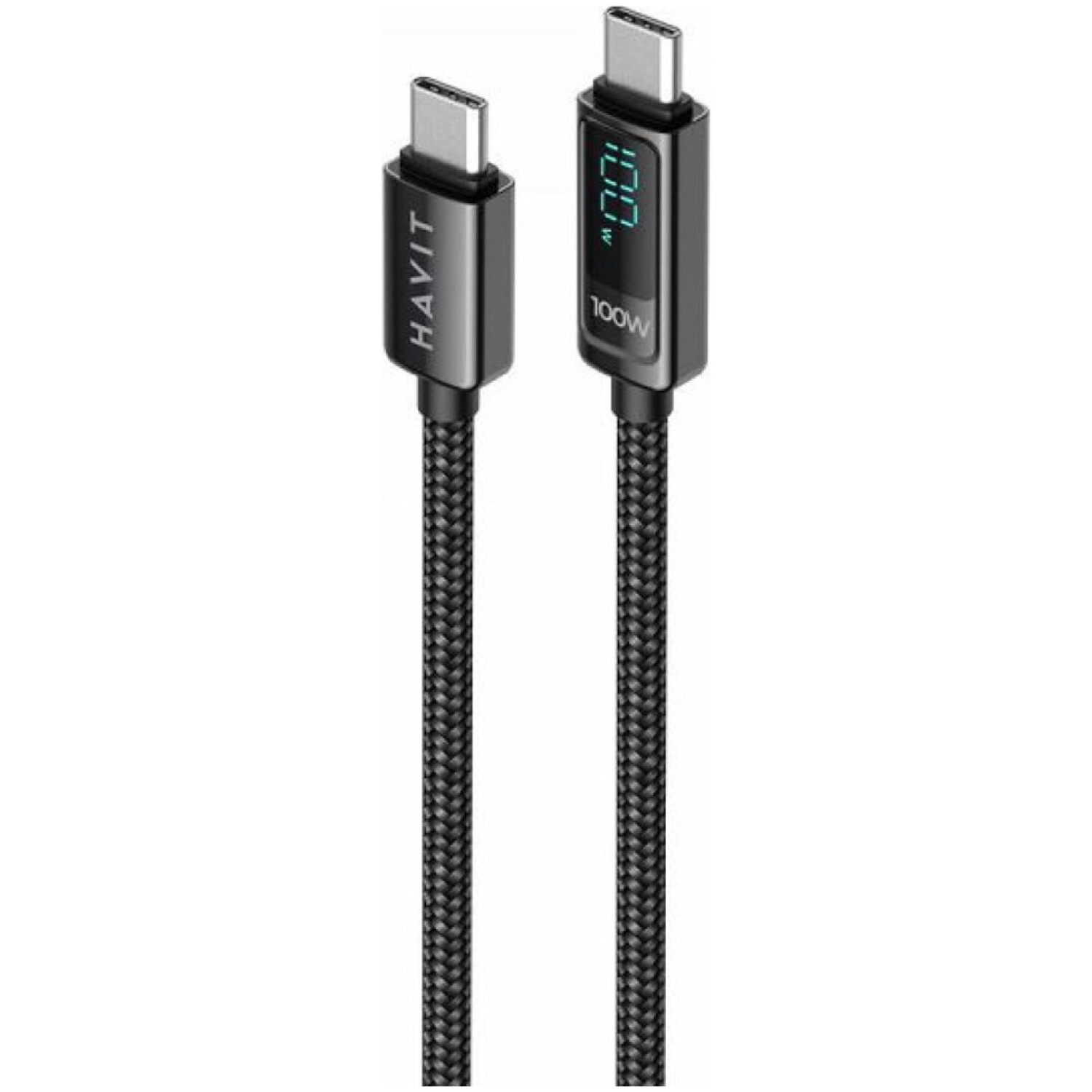 HAVIT kabel za polnjenje USB-C na USB-C z LCD 100W