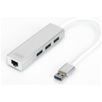 HUB USB 3.0 3portni Digitus z 100/1000 Ethernet mrežnim priključkom