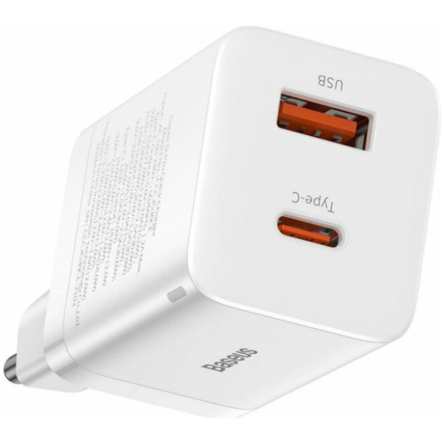 Hišni polnilec 100-240V => 1x USB-A (ž) 1x USB-C 30W za mobilni telefon ali tablični računalnik Baseus Super Si Pro PD3 + QC3 - bel (CCSUPP-E02)