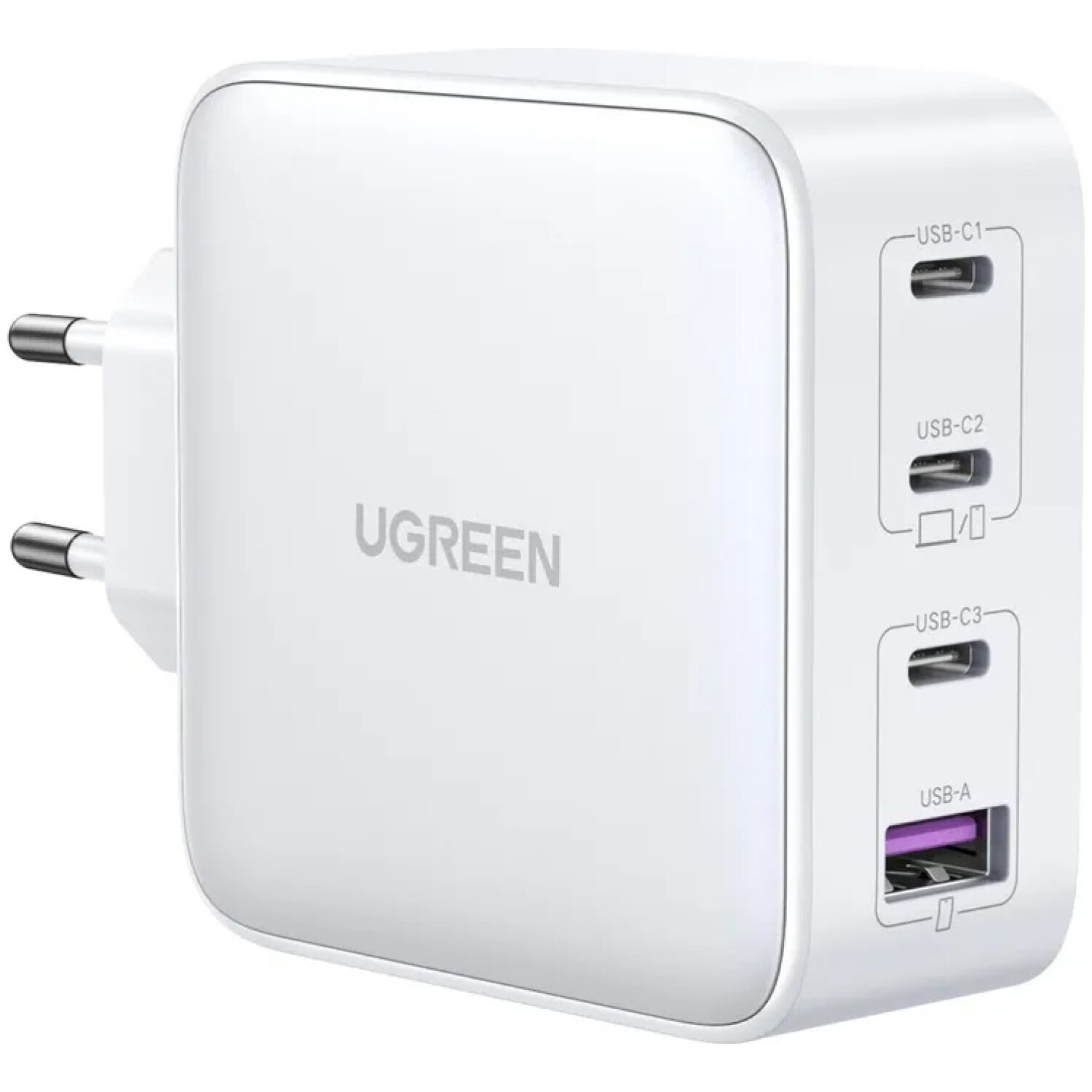 Hišni polnilec 100-240V => 1x USB-A (ž) 3x USB-C 100W GaN PD Nexode Charger Ugreen CD226 bel (15337)