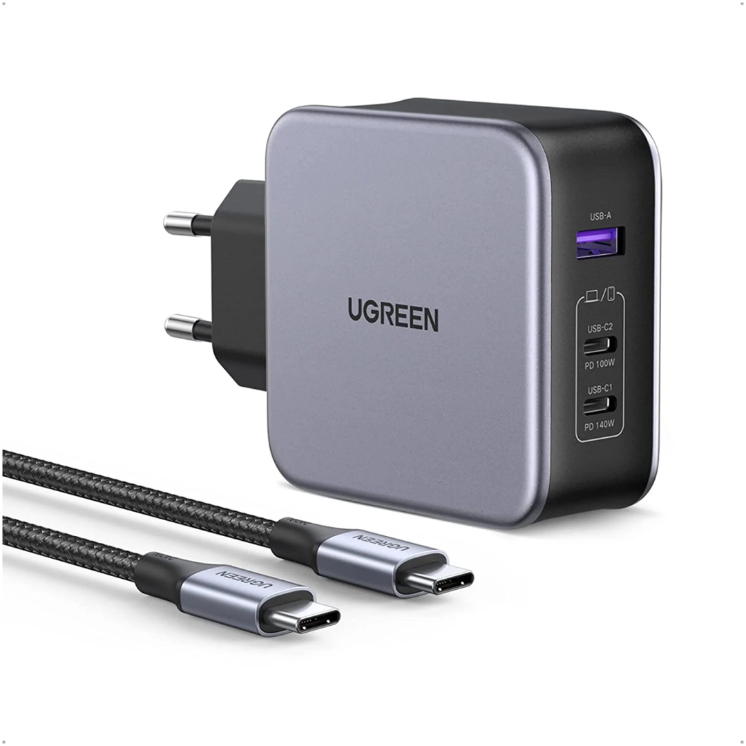 Hišni polnilec 100-240V => 2x USB-C (ž) 1x USB-A (ž) 140W 3.1 GaN Ugreen