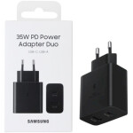 Hišni polnilec Samsung 35W EP-TA220 100-240V => 1x USB-A (ž) 1x USB-C črn (EP-TA220NBEGEU)