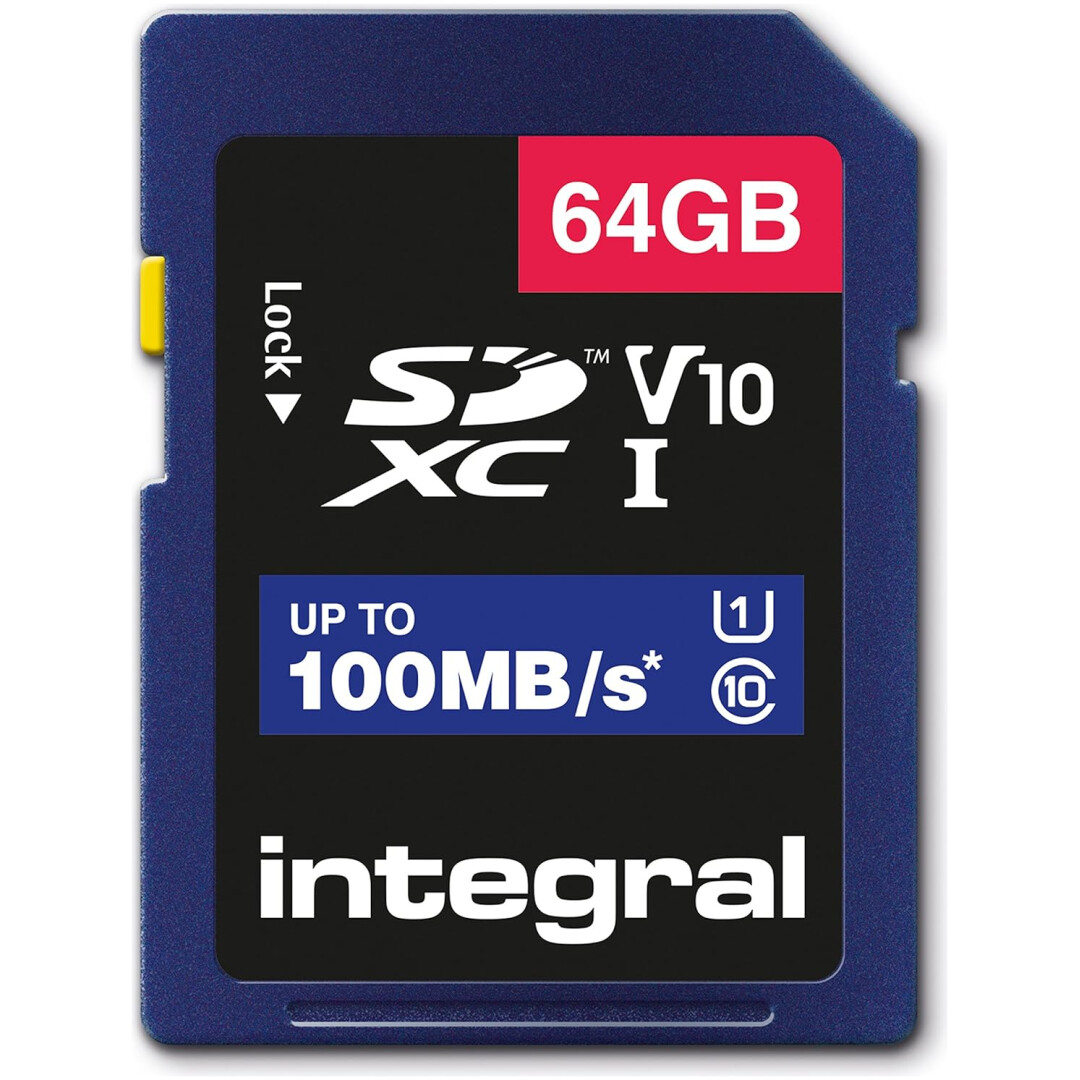 Integral 64GB SD Card High Speed Memory SDXC Up To 100MB/S V10 UHS U1