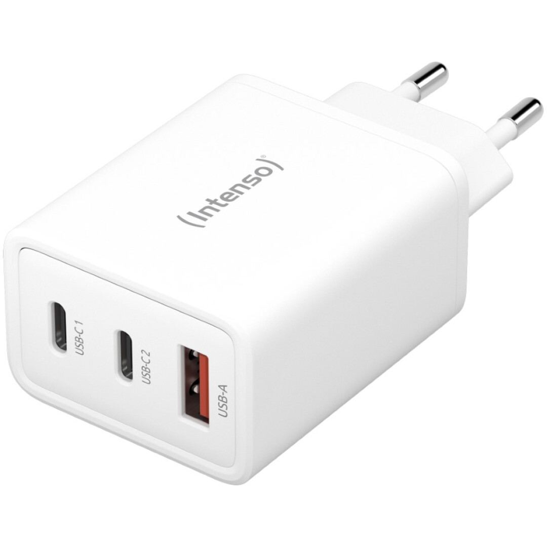 Intenso 65W GaN napajalnik s priključkom 2xUSB-C in 1xUSB-A W65ACC