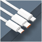 LDNIO CHARGING DATA CABLE BRAIDED (A-L) 25W 1M IPHONE WHITE LS901_L