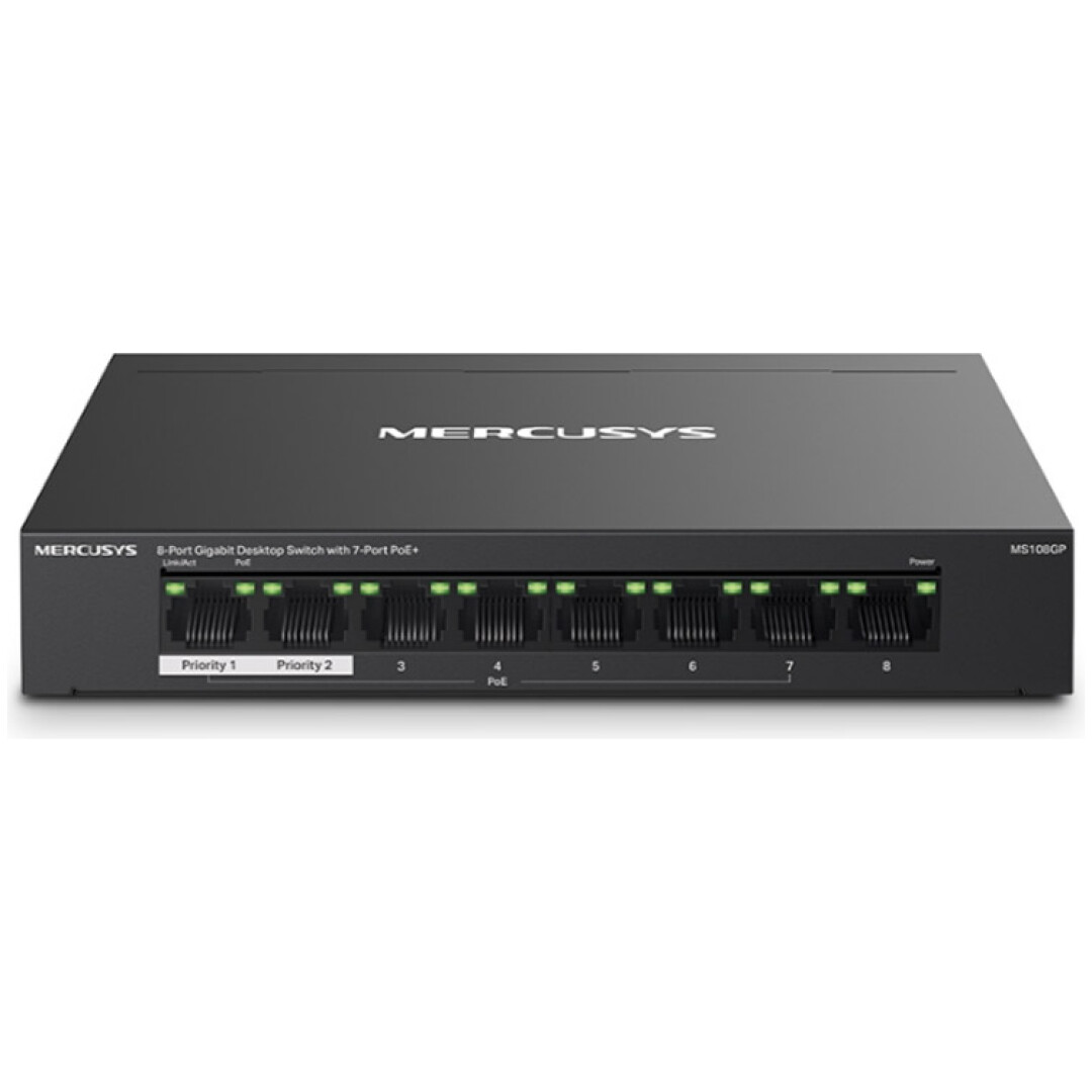 MERCUSYS MS108GP 8-port 10/100/1000Mbps PoE+ mrežno stikalo-switch