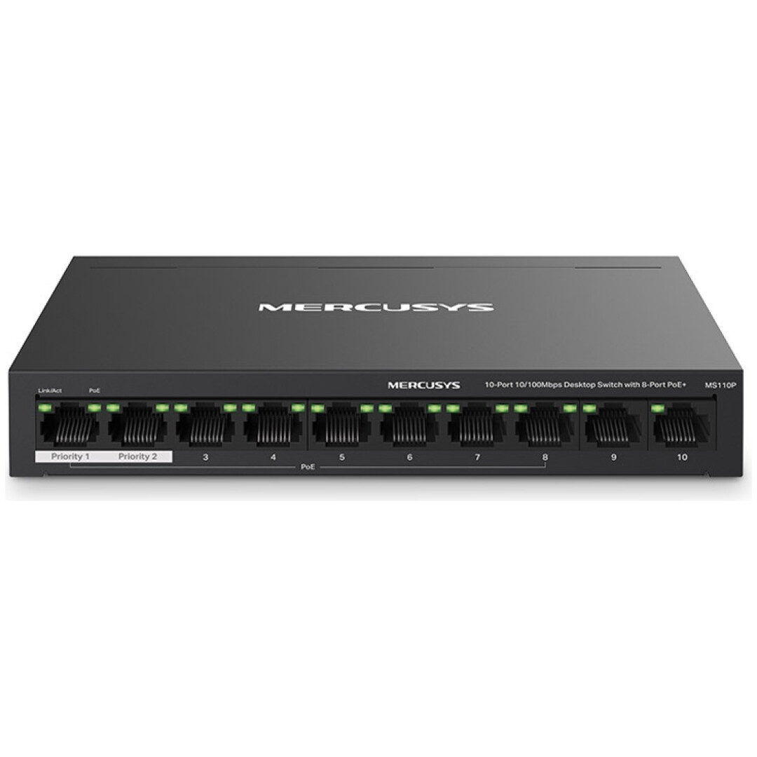 MERCUSYS MS110P 10-port 10/100Mbps 8xPoE 65W mrežno stikalo-switch