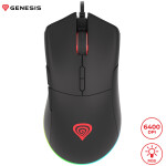 MIš Genesis Krypton 290 optična gaming RGB 6400DPI 7 prog. tipk spomin - črna