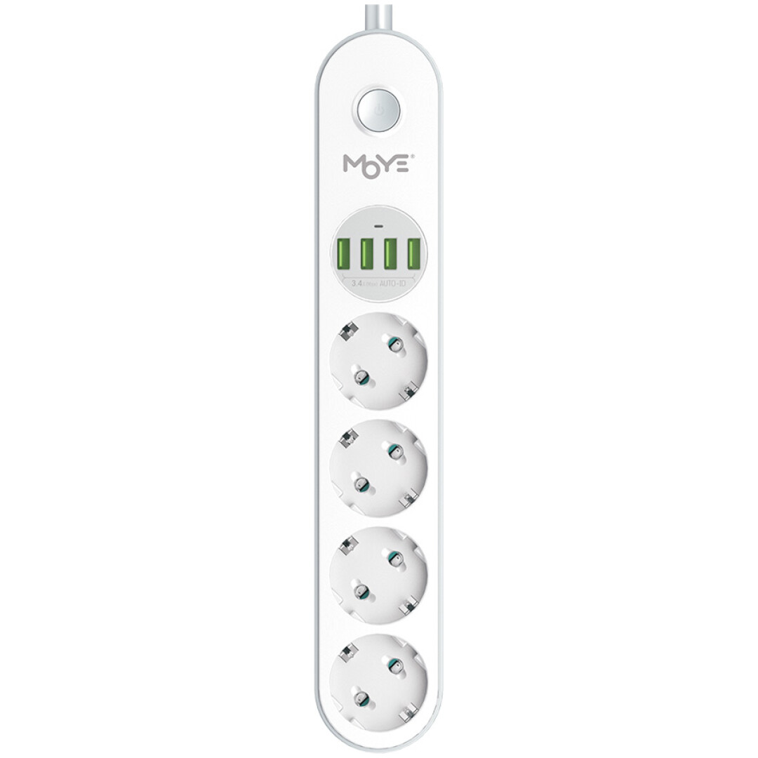 MOYE VOLTAIC POWER STRIP 16A/4000W/4USB/4 SOCKETS RAZDELILNA LETEV