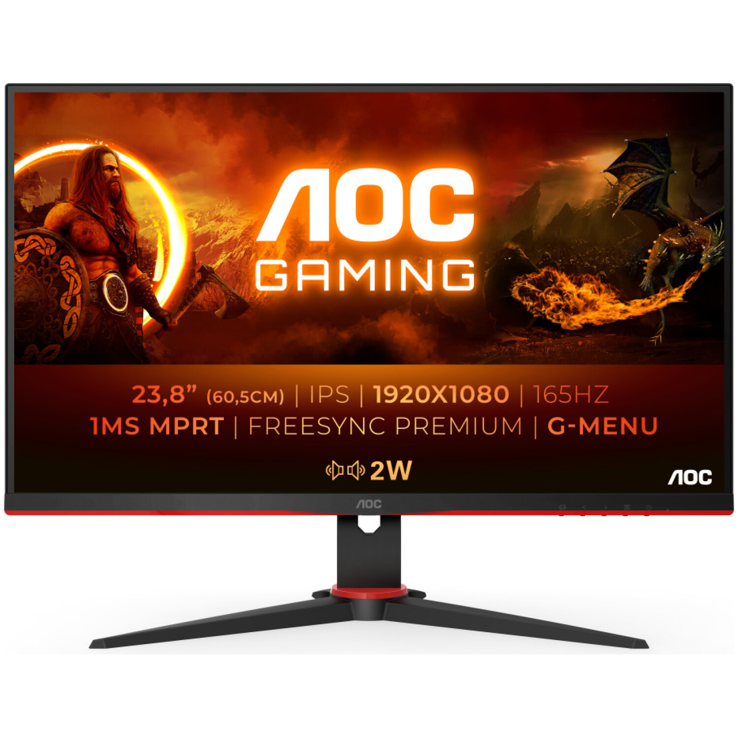 8") 24G2SPAE 1920x1080 Gaming 165Hz IPS 1ms VGA 2xHDMI DisplayPort Zvočniki AdaptiveSync