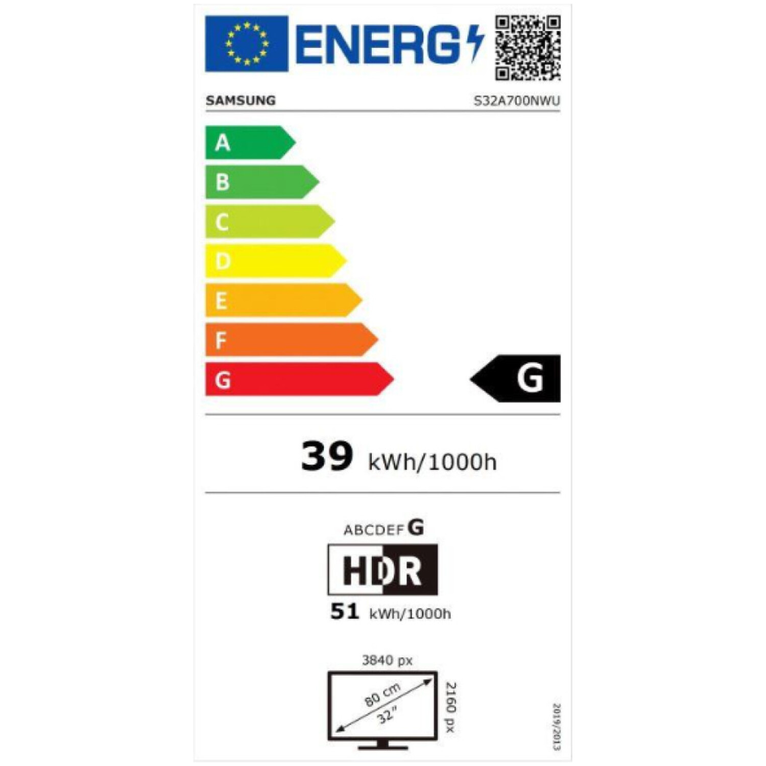 5") S32A700NWU 3840x2160 VA 5ms HDMI DisplayPort HDR10