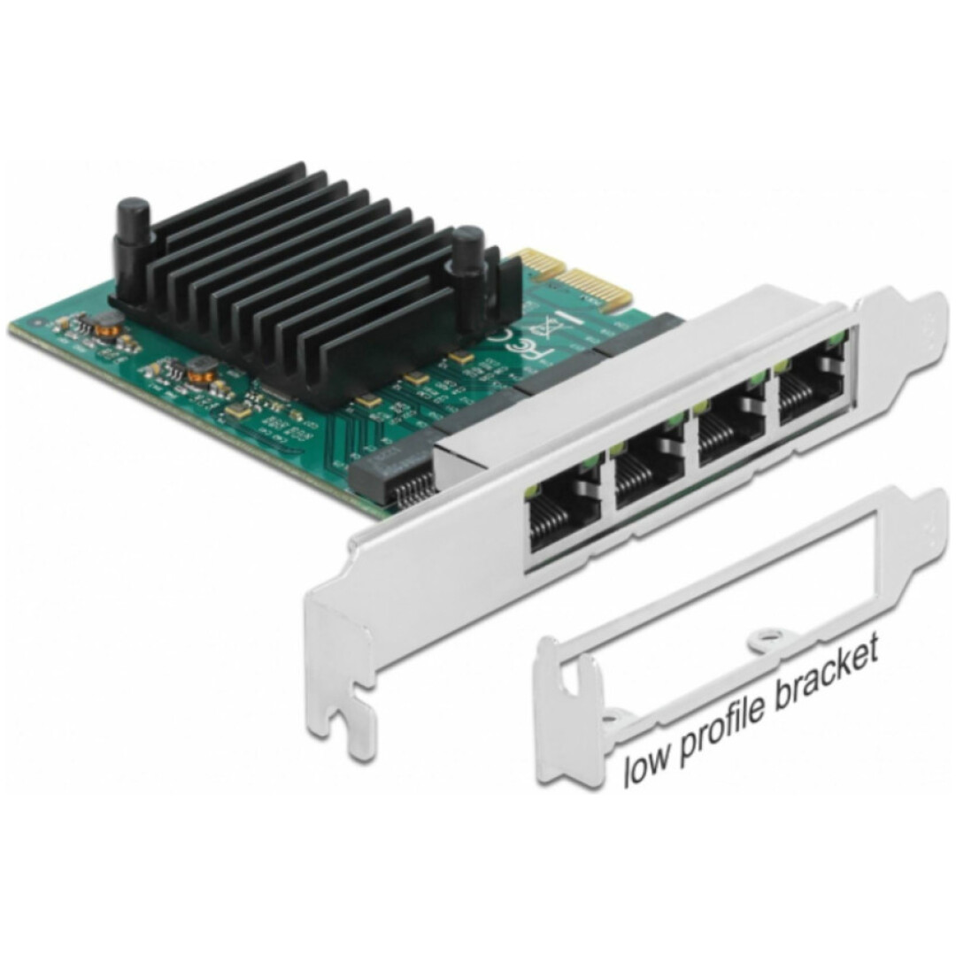 Mrežna kartica PCIe 4xRJ45 Gigabit Delock RTL8111 (89025)