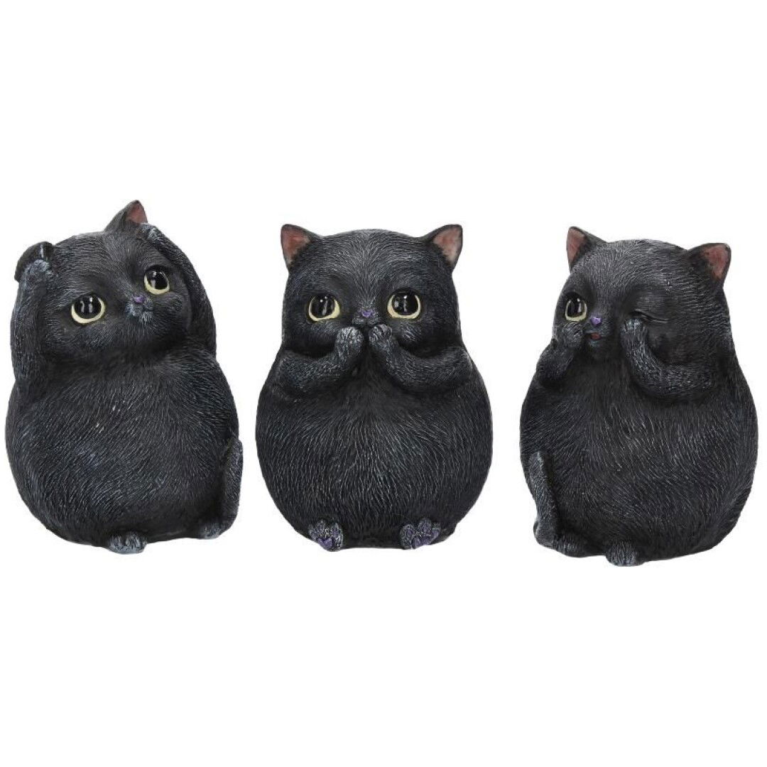 NEMESIS NOW THREE WISE FAT CATS 8.5CM FIGURICE