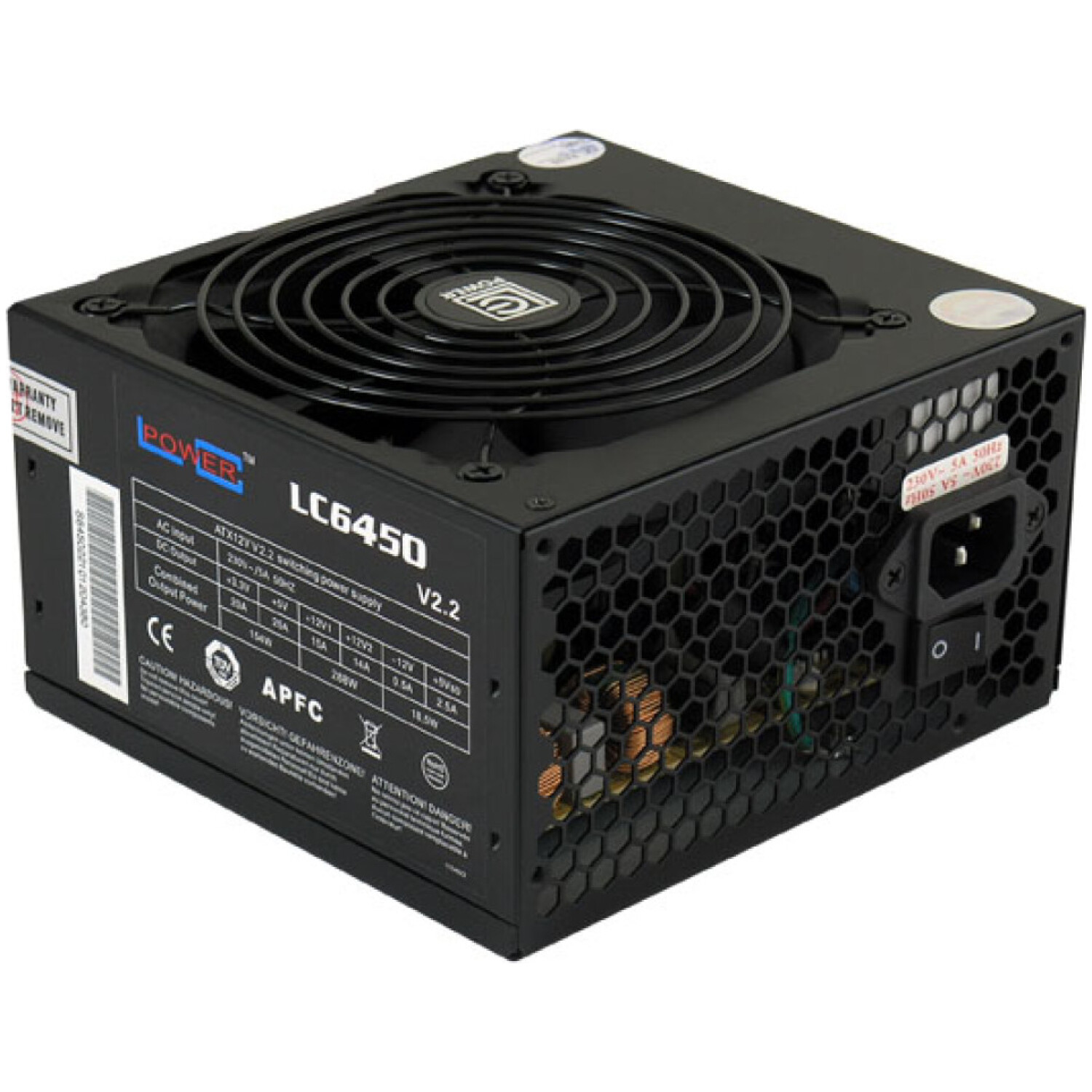 Napajalnik - 450W LC Power LC6450 Super Silent 80Plus Bronze 85% ATX V2.3 Non modular 120mm črna (LC6450)