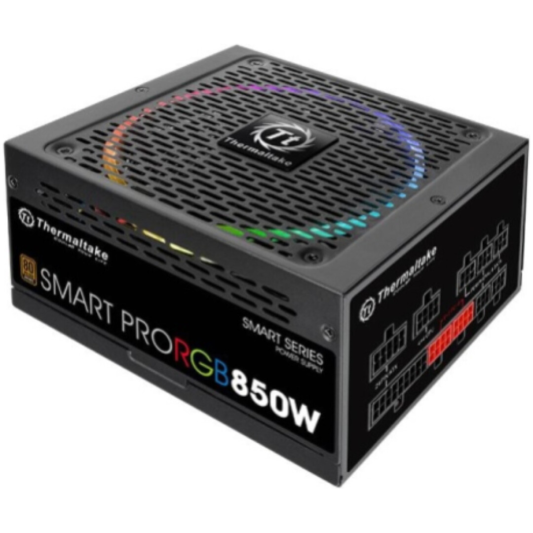 Napajalnik - 850W Thermaltake Smart PRO RGB 140mm 80Plus Bronze 85% pol modularni ATX12V v2.4 in EPS v2.92 (PS-SPR-0850FPCBxx-R)