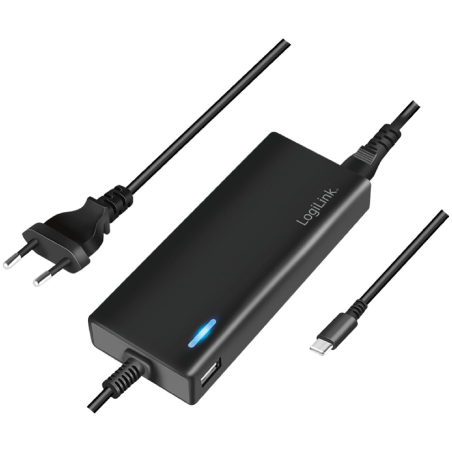 Napajalnik za prenosnik univerzalni 77W LogiLink USB-C (65W) + USB-A (12W) za dve napravi (PA0271)