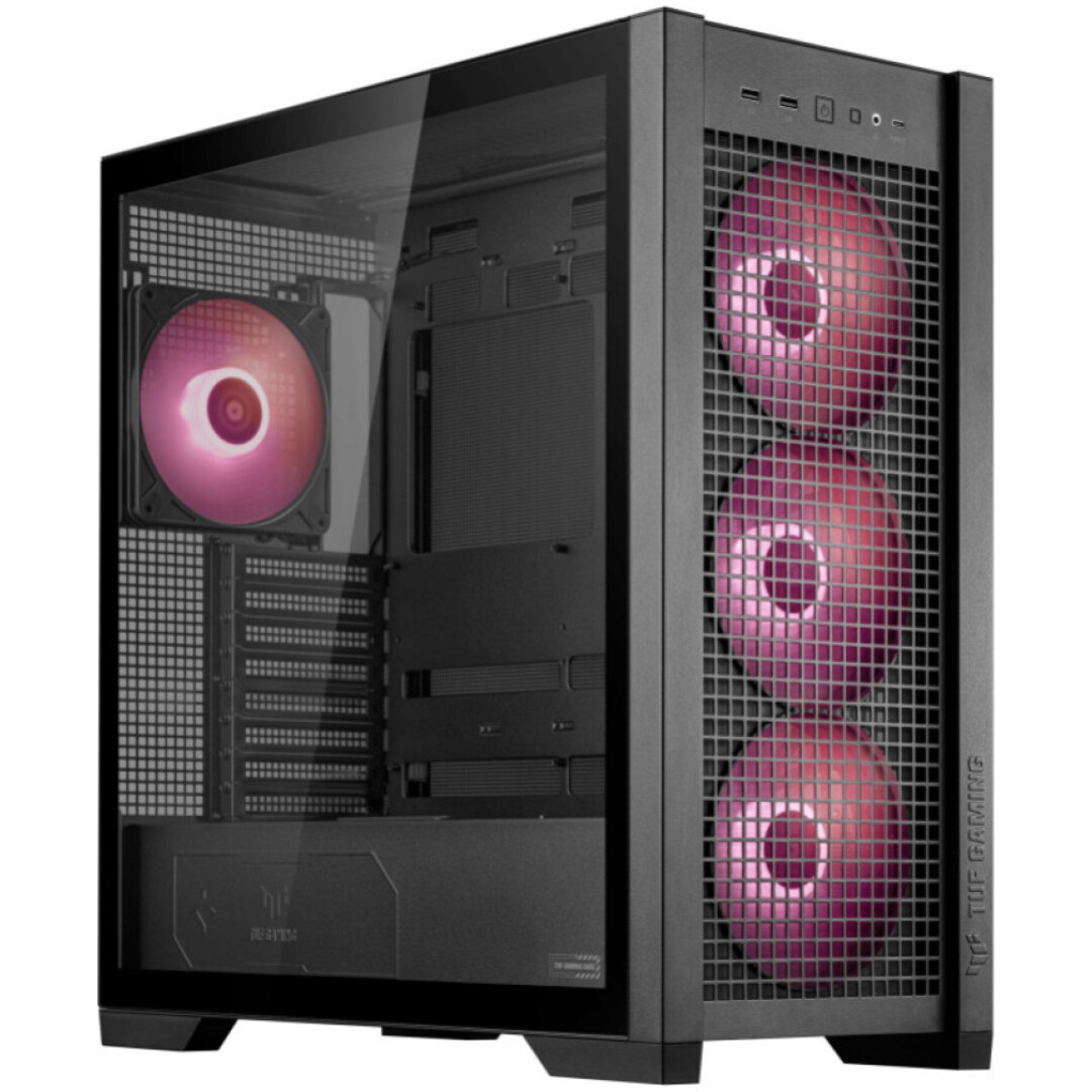 Ohišje Asus TUF Gaming GT302 TG MidiATX - črna RGB