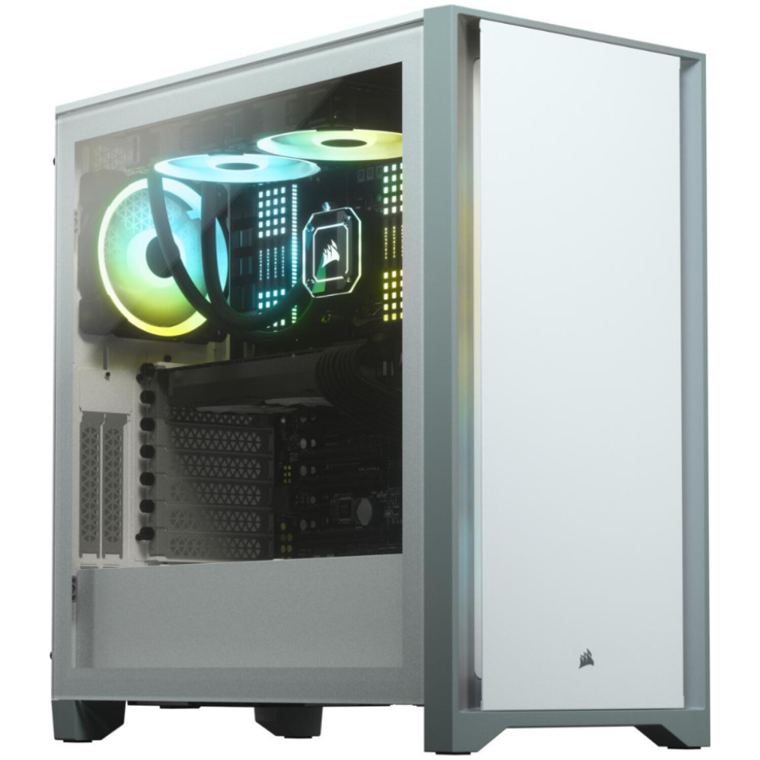 Ohišje Corsair 4000D Tempered Glass ATX - bela