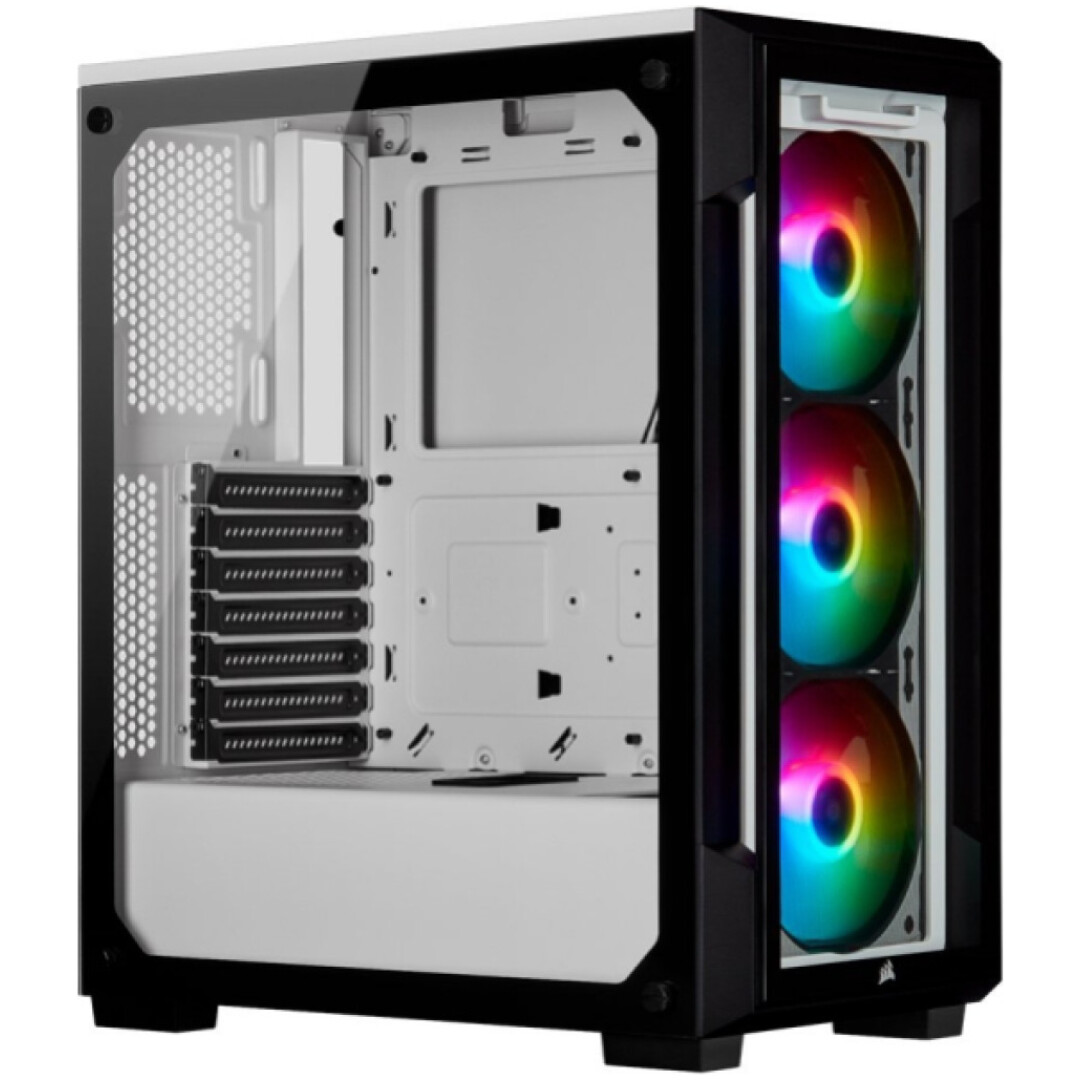 Ohišje Corsair iCUE 220T (kaljeno steklo) MidiATX - bela RGB