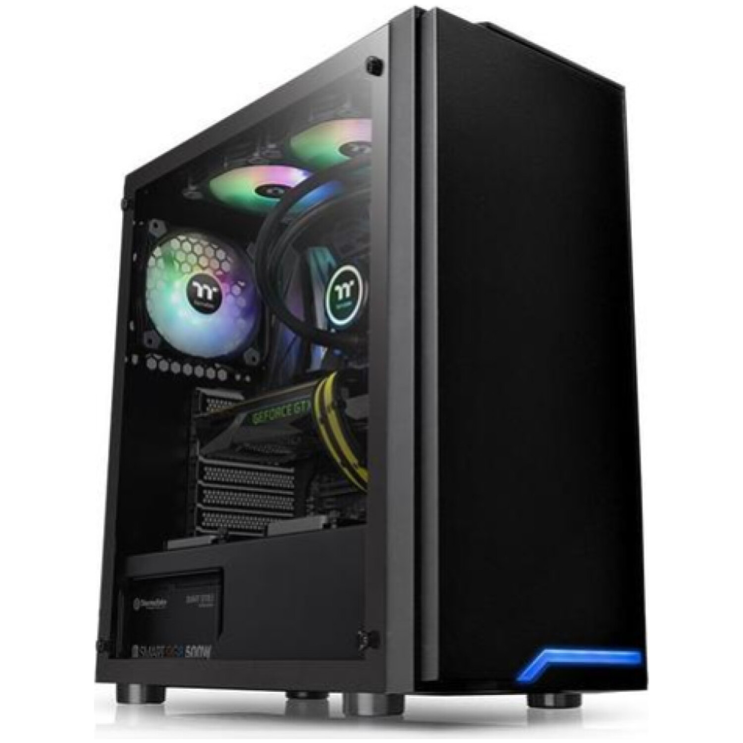 Ohišje Thermaltake H100 TG MidiATX - črna