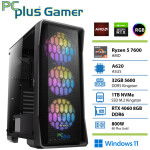 PCPLUS Gamer Ryzen 5 7600 32GB 1TB NVMe SSD RTX 4060 8GB Windows 11 Home gaming namizni računalnik