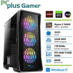 PCPLUS Gamer Ryzen 5 7600X 32GB 1TB NVMe SSD RTX 4060Ti 8GB Windows 11 Home gaming namizni računalnik