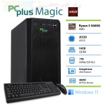 PCPLUS Magic AMD Ryzen 5 5600G 16GB 1TB NVMe SSD Windows 11 Home tipkovnica miška namizni računalnik