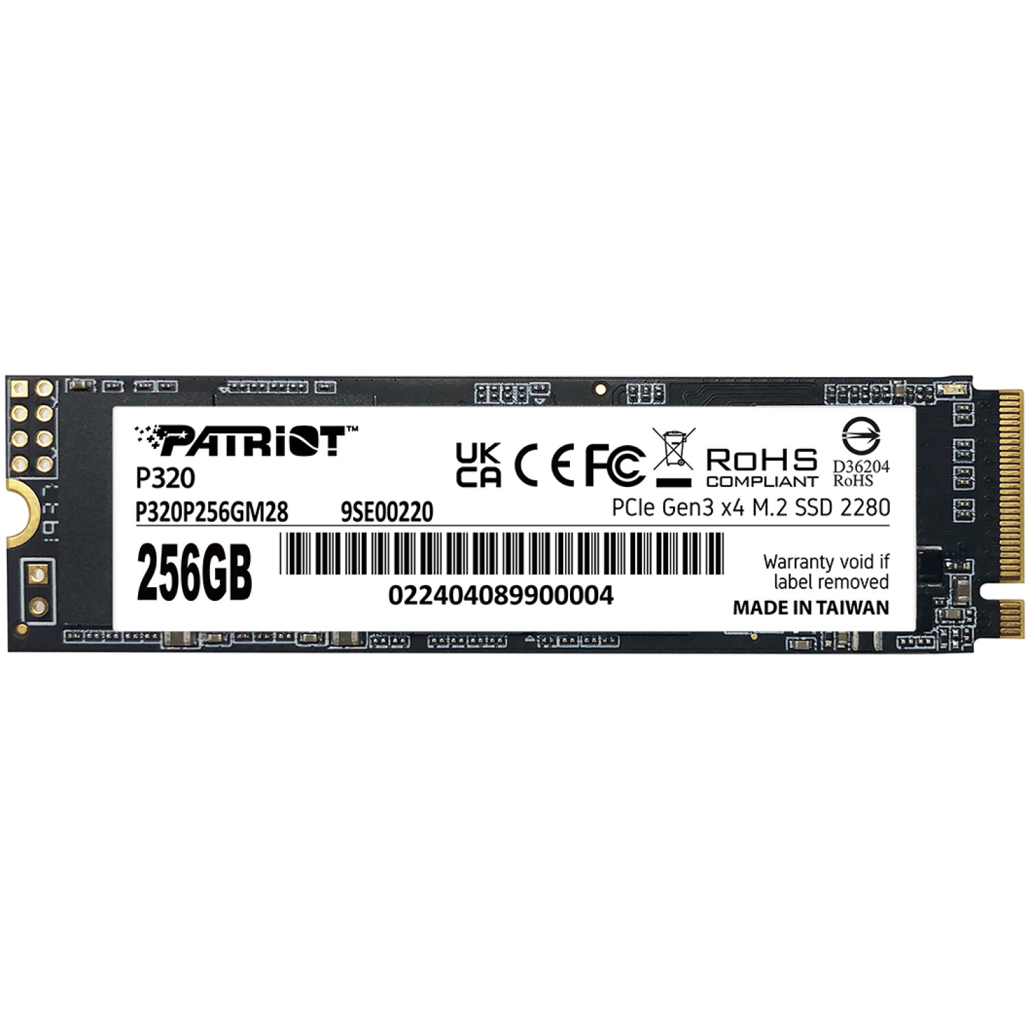 Patriot P320 256GB M.2 NVMe SSD PCIe Gen 3 x4