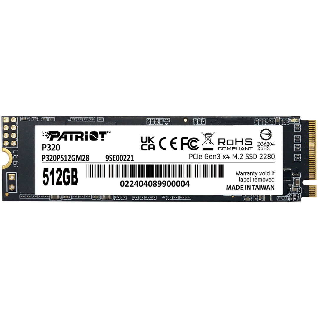 Patriot P320 512GB M.2 NVMe SSD PCIe Gen 3 x4