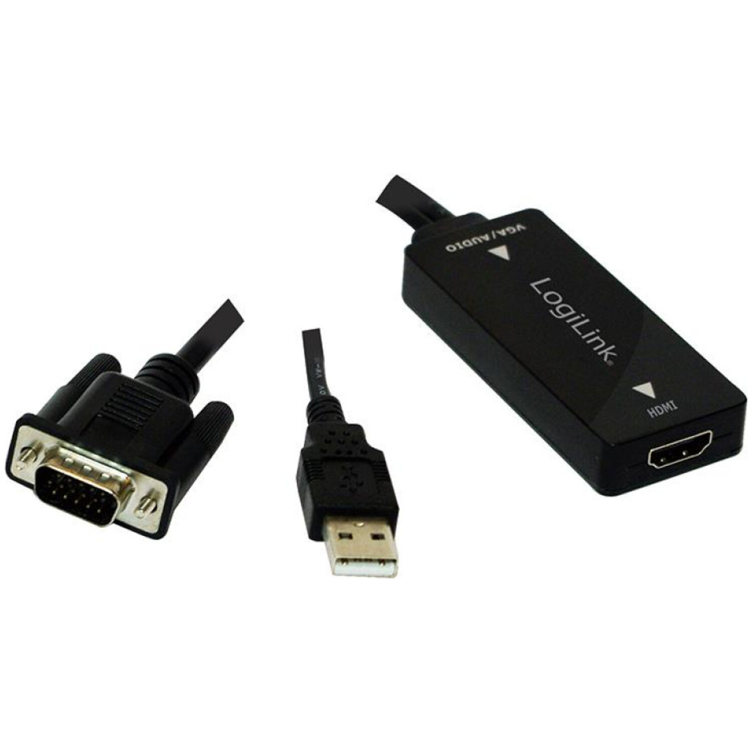 Pretvornik VGA (m) => HDMI (ž) Video ter USB avdio pretvornik Logilink (CV0060)