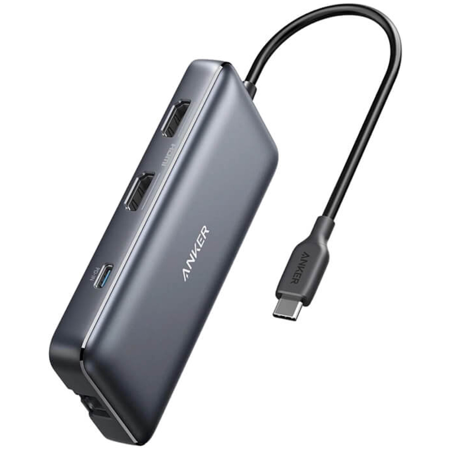 Priklopna postaja USB-C => Anker Anker 553 8v1 2x HDMI 2xUSB3.1 1xUSB-C 85W 1xLAN Čitalec kartic (A83800A1)