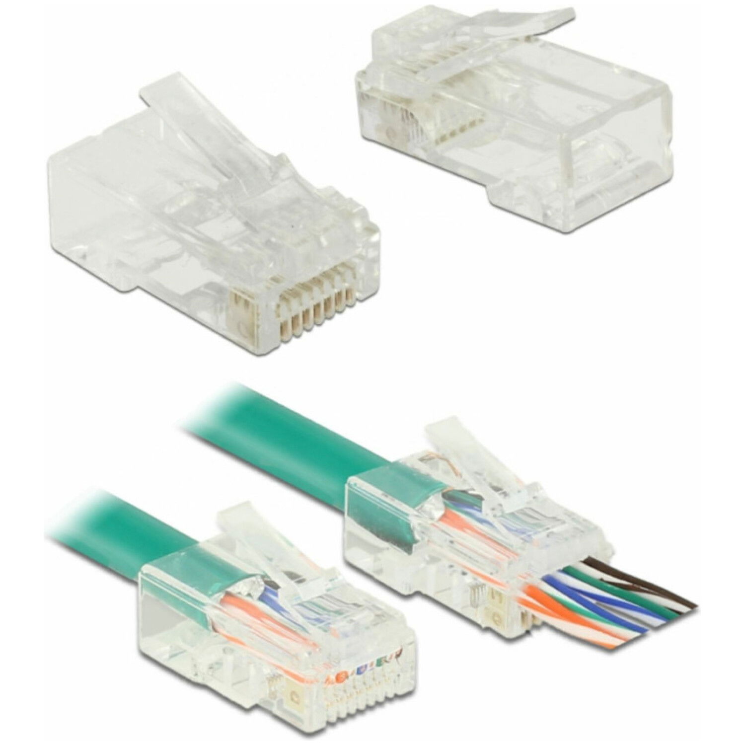 RJ45 konektor CAT6 Crimp & Cut (pak/20) Delock