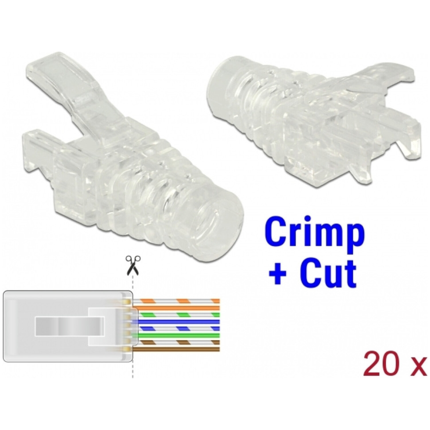 RJ45 protiprašna zaščita konektorja Crimp & Cut Delock (pak/20)