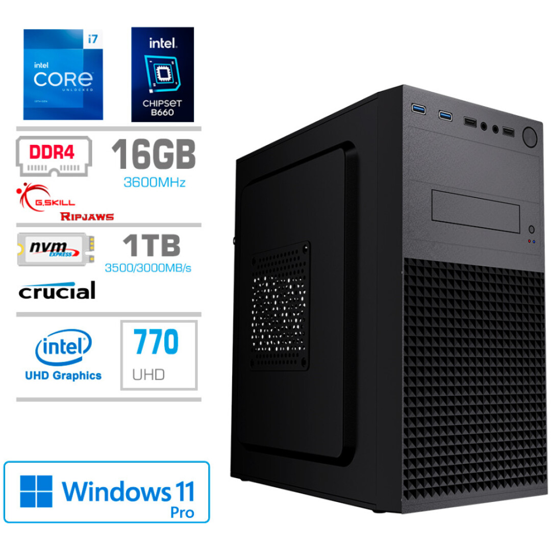 Računalnik MEGA MT S4 i7-13700/Intel 770/16GB/1TB-4.0/450W/Win11Pro