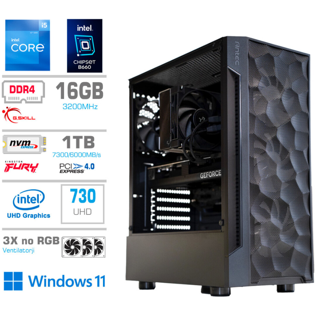 Računalnik MEGA TWR S7 i5-12400/Intel 730/16GB/1TB-4.0/750W/Win11Home RGB