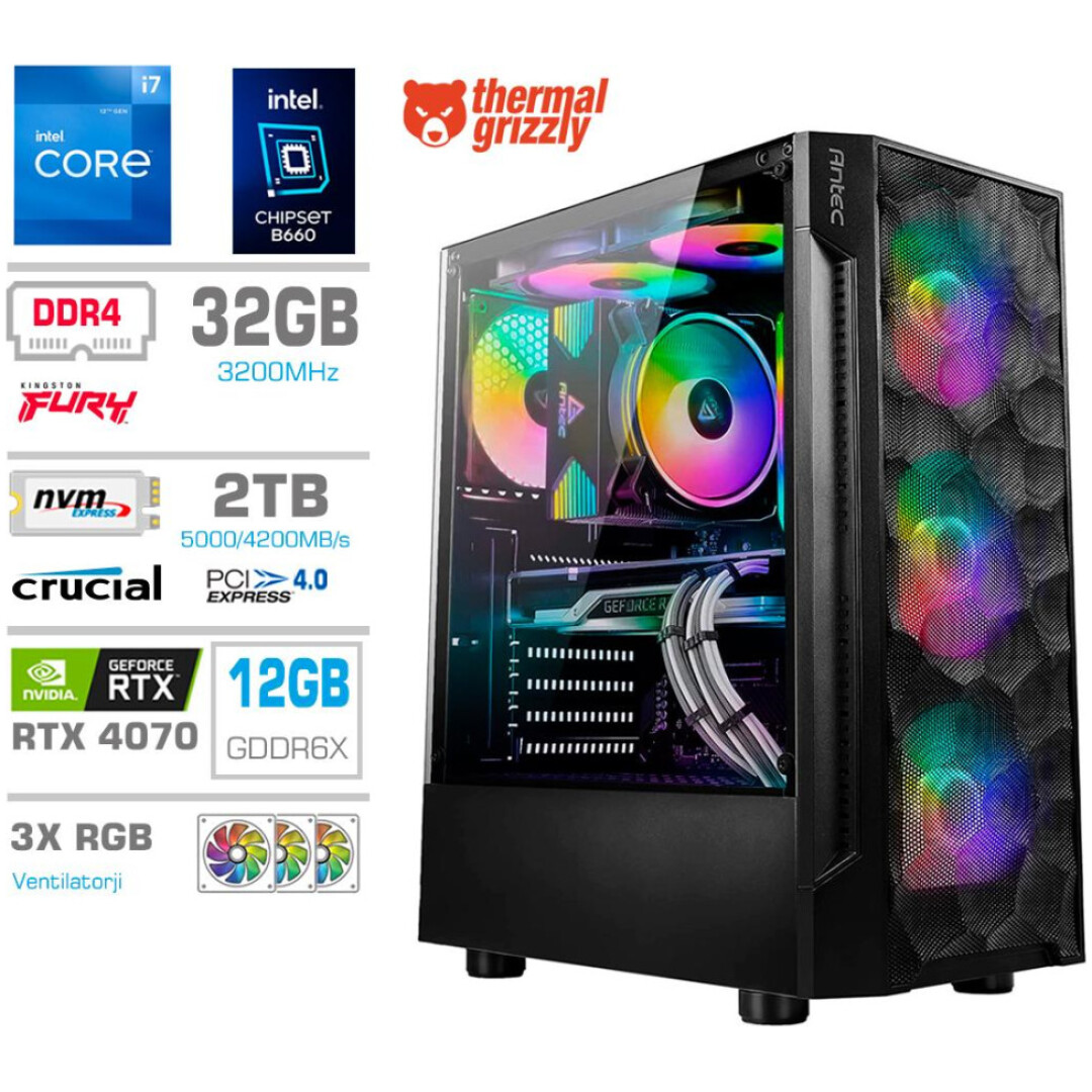 Računalnik MEGA TWR S7 i7-12700K/RTX4070/32GB/2TB-4.0/750W/Brez OS RGB