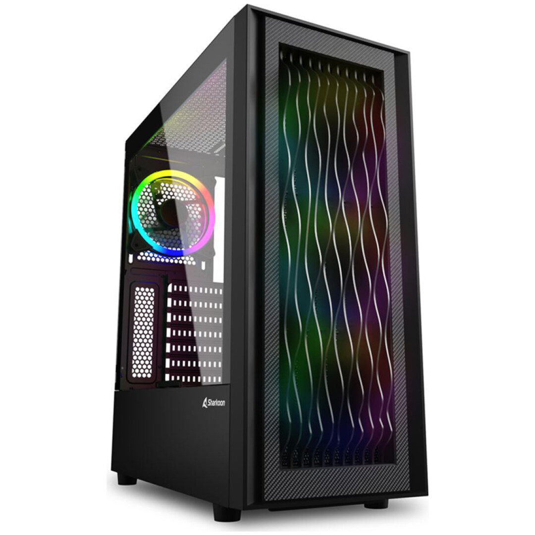 SHARKOON RGB WAVE midiATX okno gaming črno ohišje