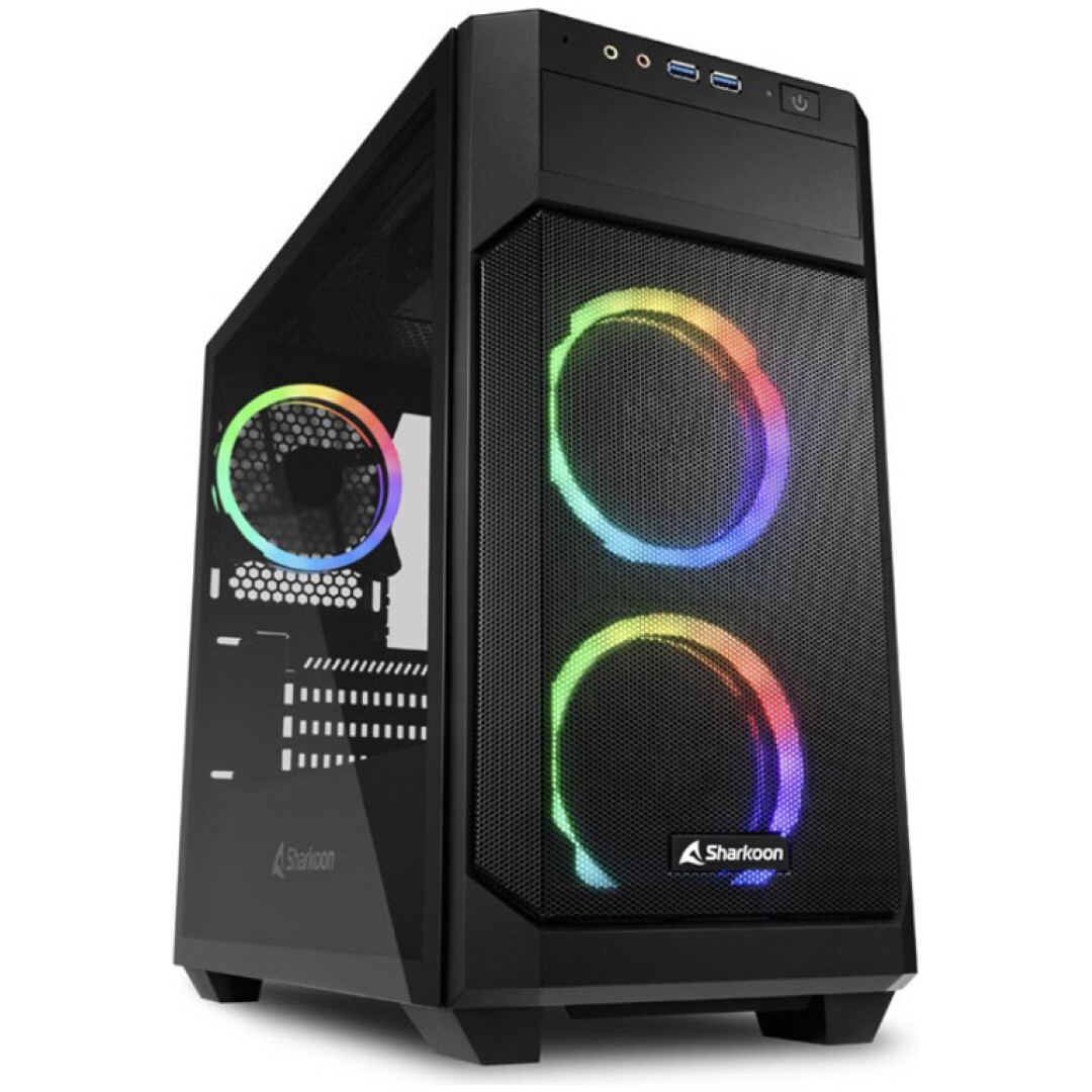 SHARKOON V1000 mATX RGB okno gaming črno ohišje