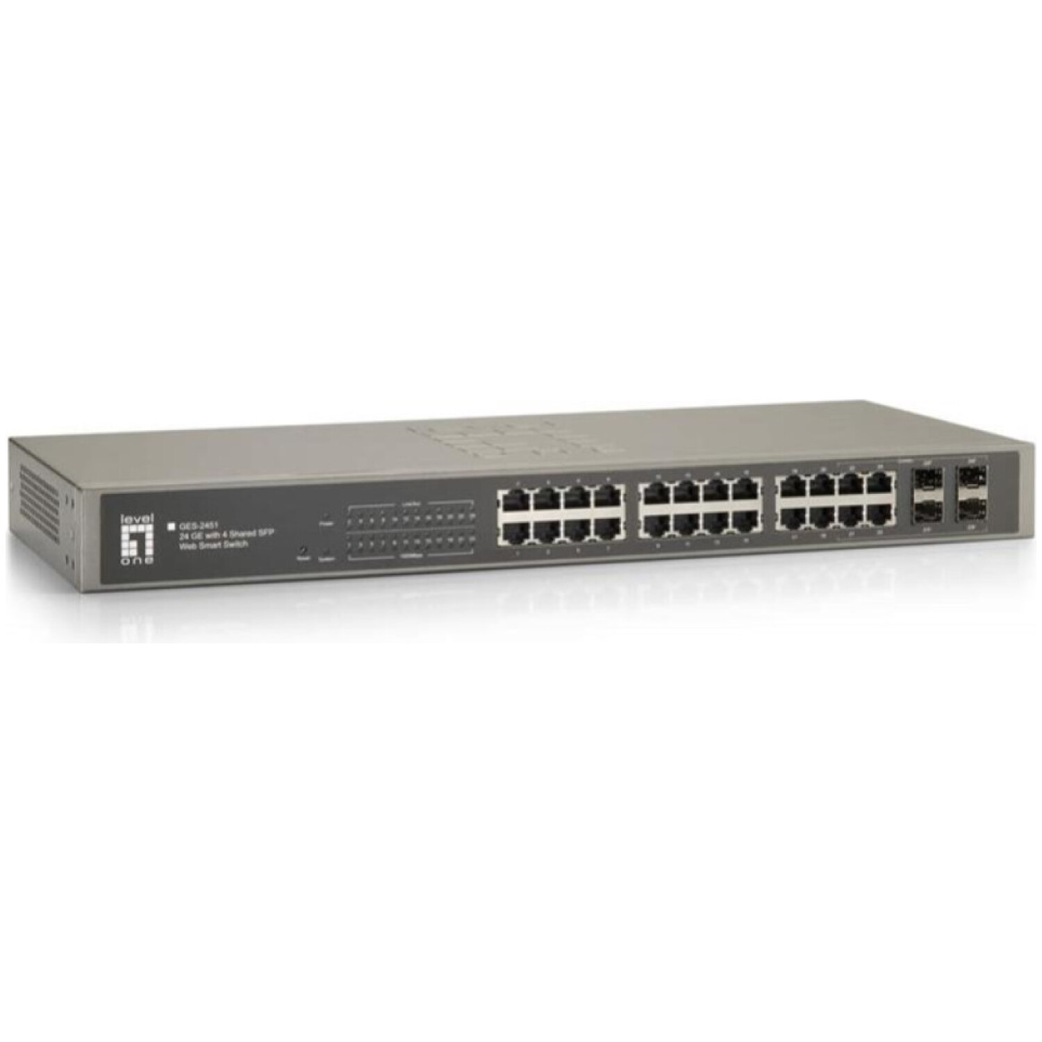 STIKALO 24-PORT 4x SFP LevelOne 100/1000 Web Smart L2 (GES-2451)